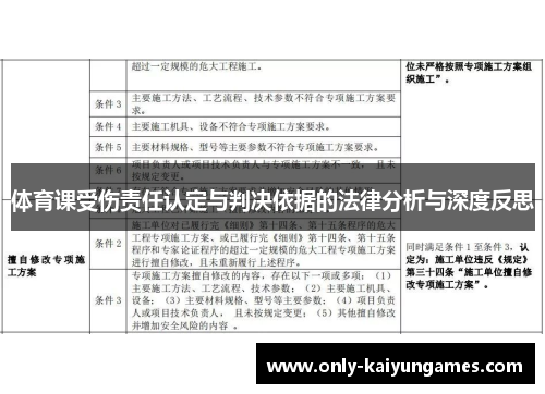 体育课受伤责任认定与判决依据的法律分析与深度反思